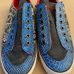 Ed Hardy Slipon Laceless Sneakers Size 6